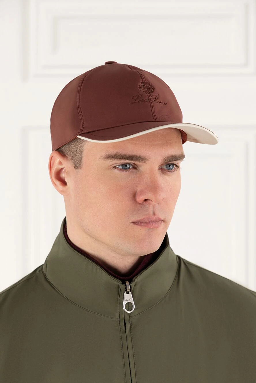 Loro Piana burgundy baseball cap with logo 185276 — Men cap