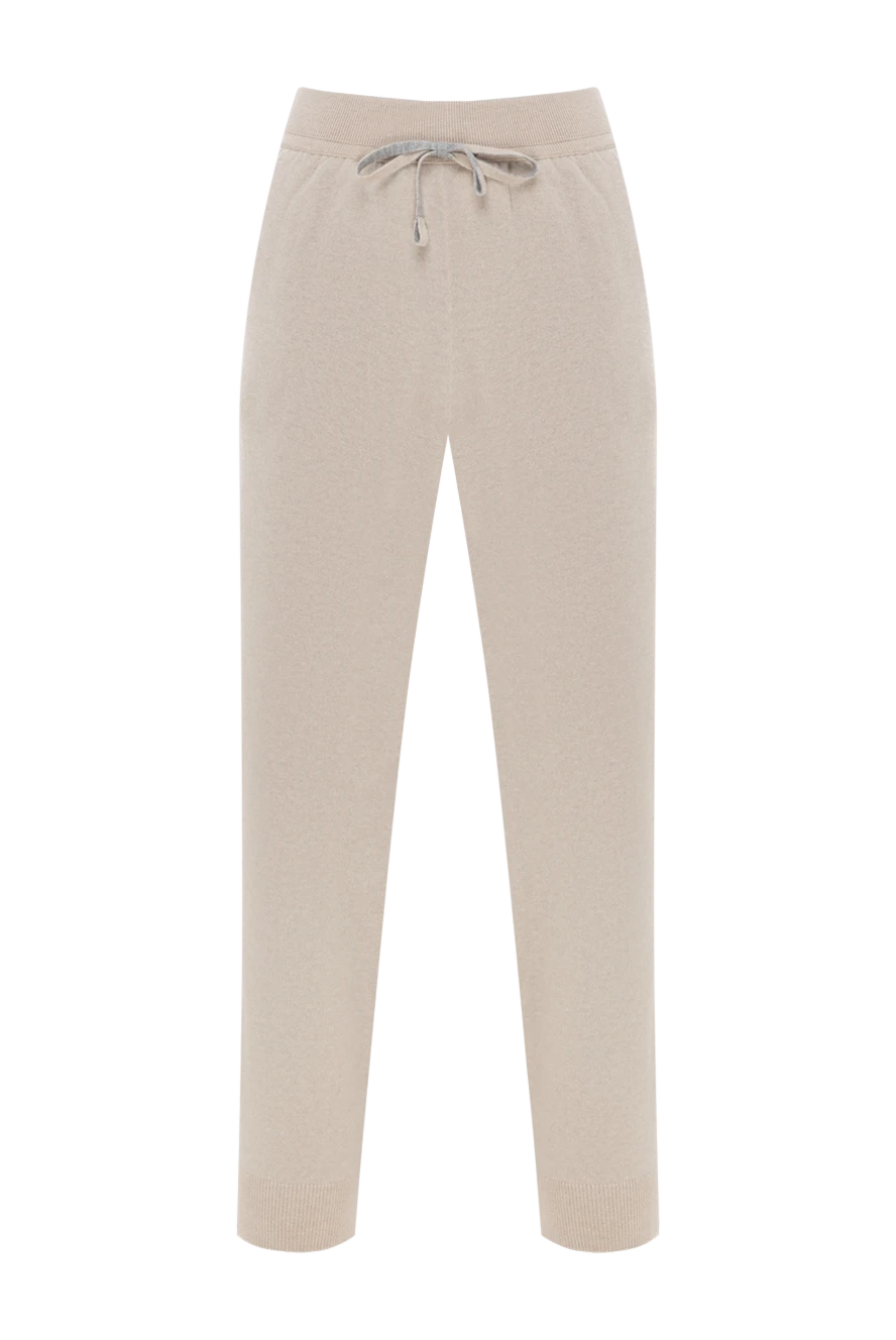 Loro Piana Men's knitted cashmere trousers, beige - 100% cashmere. Closure: drawstring. two side pockets. Country of manufacture: Italy. Care: specialized cleaning - photo 1