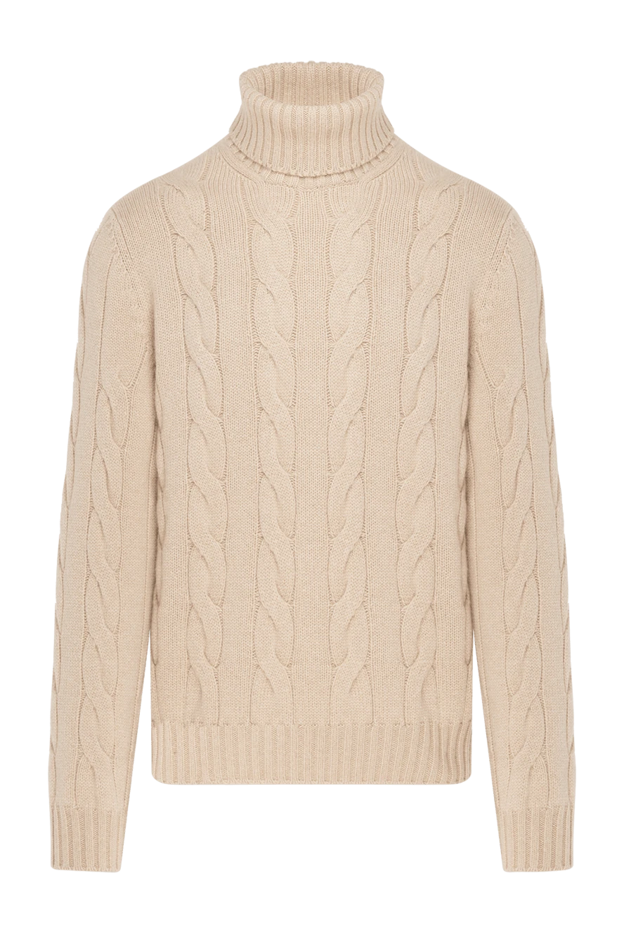 Loro Piana Men's knitted cashmere jumper, beige - relief pattern. 100% cashmere. Country of manufacture: Italy. Care: specialized cleaning - photo 1