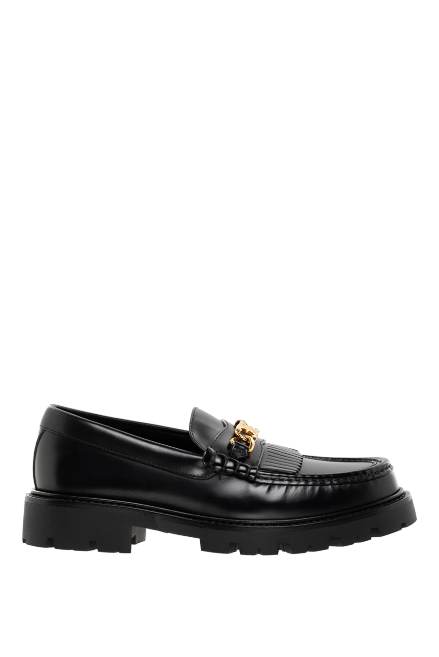 Celine Margaret leather loafers with Triomphe chain for women black - Triomphe chain. 100% genuine leather. Rubber sole with leather welt . Insole: Leather insole. Country of manufacture: Italy. Care: specialized cleaning - photo 1