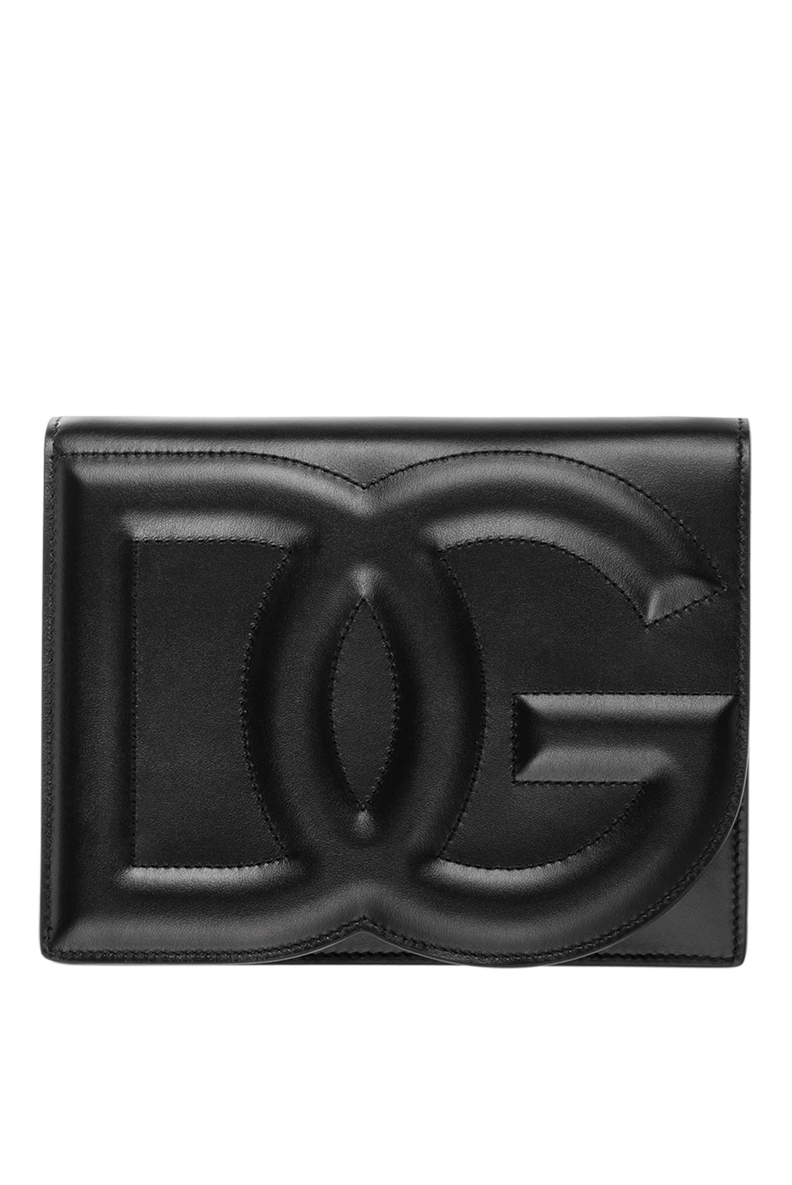 Dolce & Gabbana Women's DG Logo calfskin crossbody bag, black - DG logo with 3D effect. 100% calfskin. flap with double hidden magnet clasp. Size: 16 ? 20 ? 5.5 cm. Strap: Detachable and adjustable shoulder strap . Zip pocket and compartment with snap strap. Country of manufacture: Italy. Care: specialized cleaning - photo 1