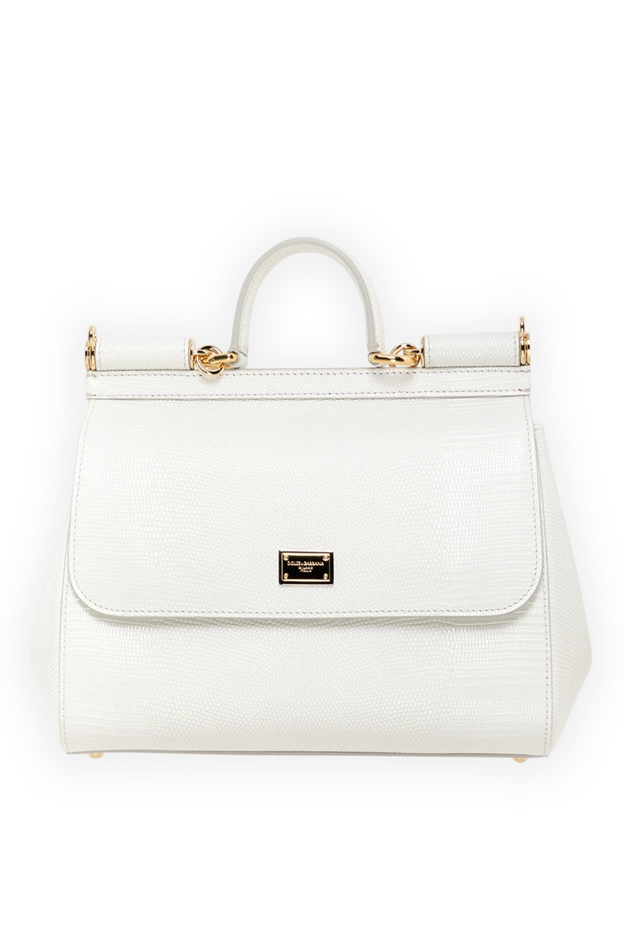 Dolce & Gabbana Large Sicily calfskin bag white - branded plate with two types of galvanic coating, textured leather. 100% calfskin. Closure: double hidden magnet clasp. Size: 22 ? 25 ? 12 cm. Strap Length: Top handle and detachable adjustable leather shoulder strap. Internal zip pocket with logo and smartphone pocket. Country of manufacture: Italy. Care: specialized cleaning - photo 1