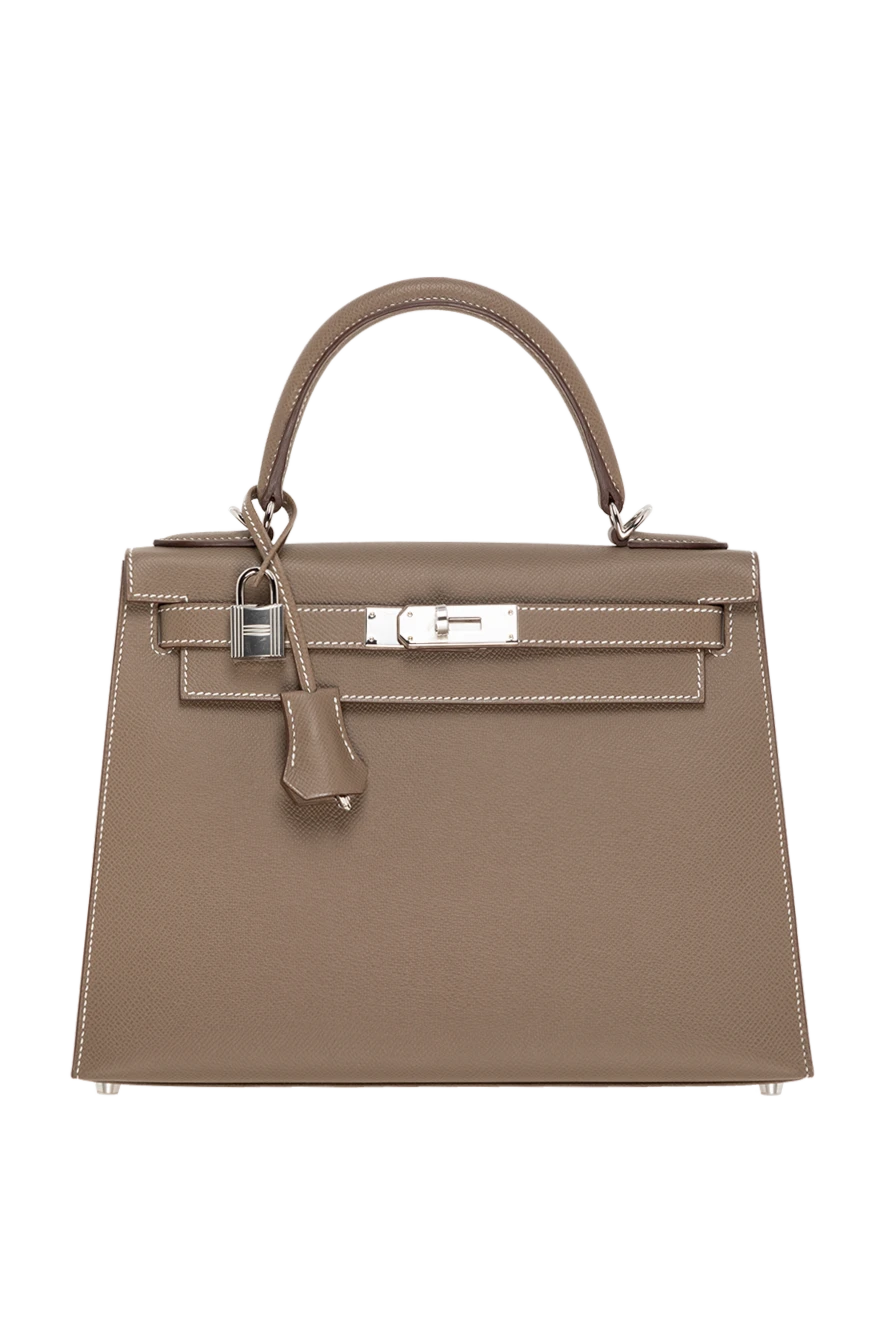 Hermes Women's beige Epsom leather Kelly bag - silver fittings. 100% Epsom leather. lock, key. Strap length: Hermes shoulder strap detachable. internal zip pocket, internal slip pocket. Country of manufacture: Italy. Care: specialized cleaning - photo 1