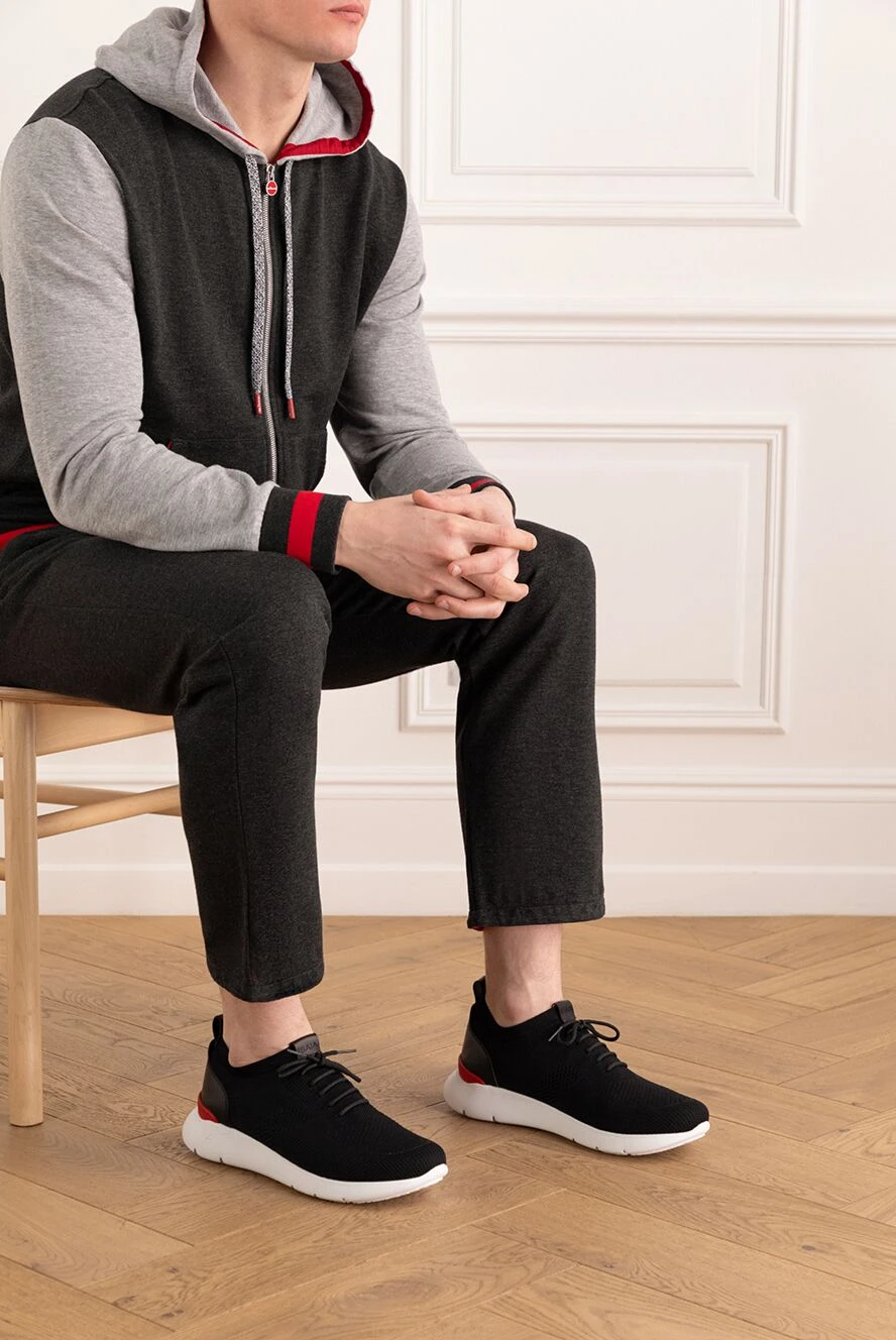 Isaia men's black cotton sneakers 185663 — Men sneakers | Domino