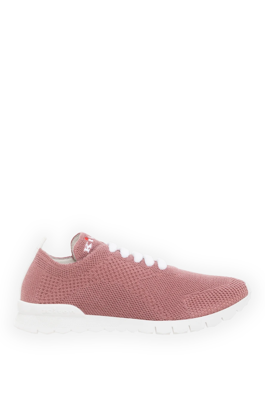 Kiton Women's Pink Fit Cashmere Sneakers - perforation, brand logo. 100% cashmere, calfskin. Closure: laces. rubber. Insole: Calfskin insole with elastodiene. Country of manufacture: Italy. Care: specialized cleaning - photo 1