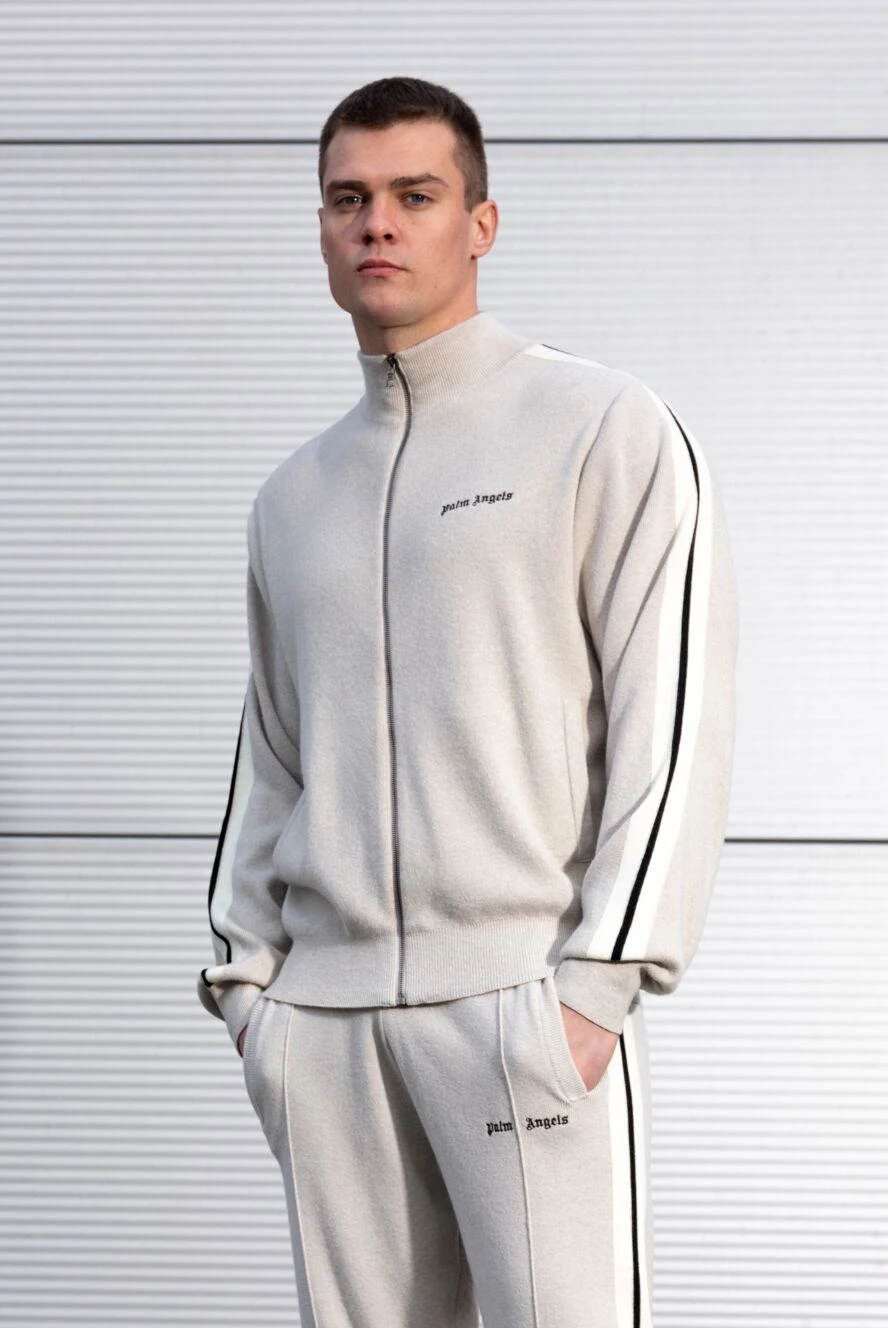 Palm Angels мужской спортивный костюм с полосками бежевый 185958