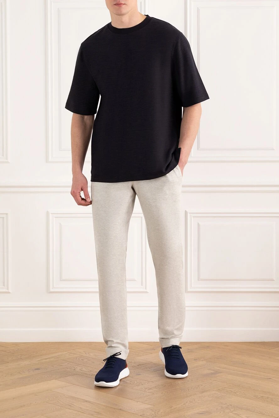Loro Piana plain men's oversized t-shirt black 185986 — Men