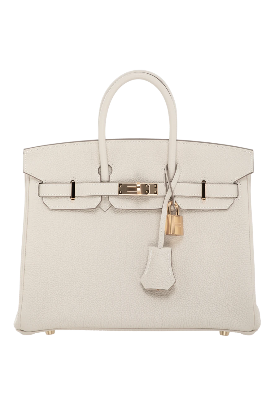 Hermes Women's white Togo Birkin bag in togo leather - hanging keychain . 100% leather . twist lock clasp. Belt Length: Brand Sangle Belts. Country of manufacture: Italy. Care: specialized cleaning - photo 1