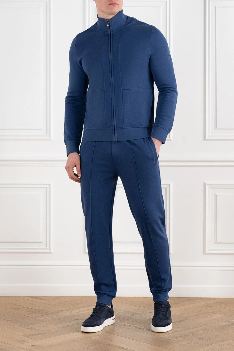 Corneliani спортивный костюм мужской синий на молнии 186626
