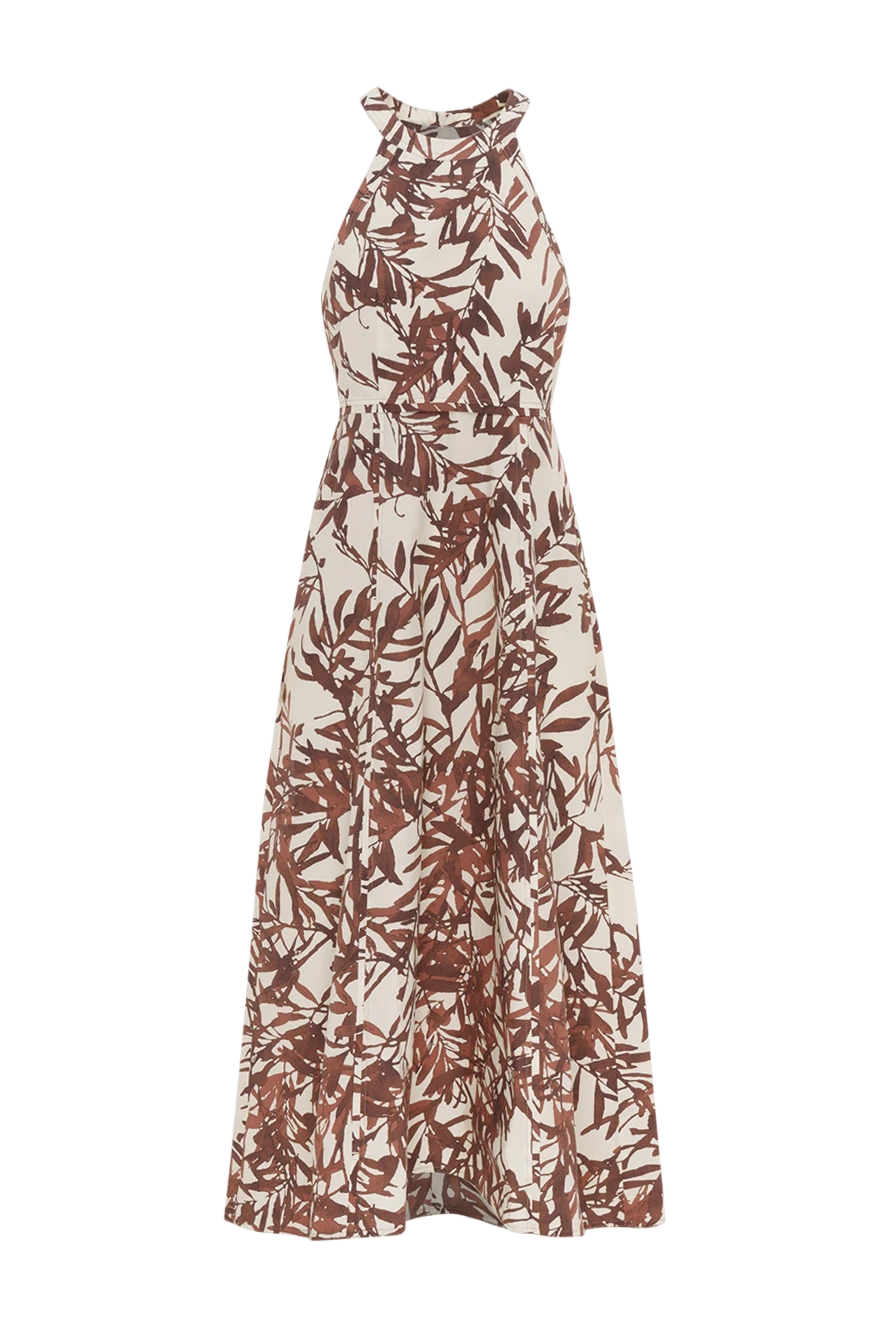 Brunello Cucinelli Cotton poplin dress with herbarium print and halter neck with Monil chain - herbarium print. 100% cotton. Country of manufacture: Italy. Care: specialized cleaning - photo 1