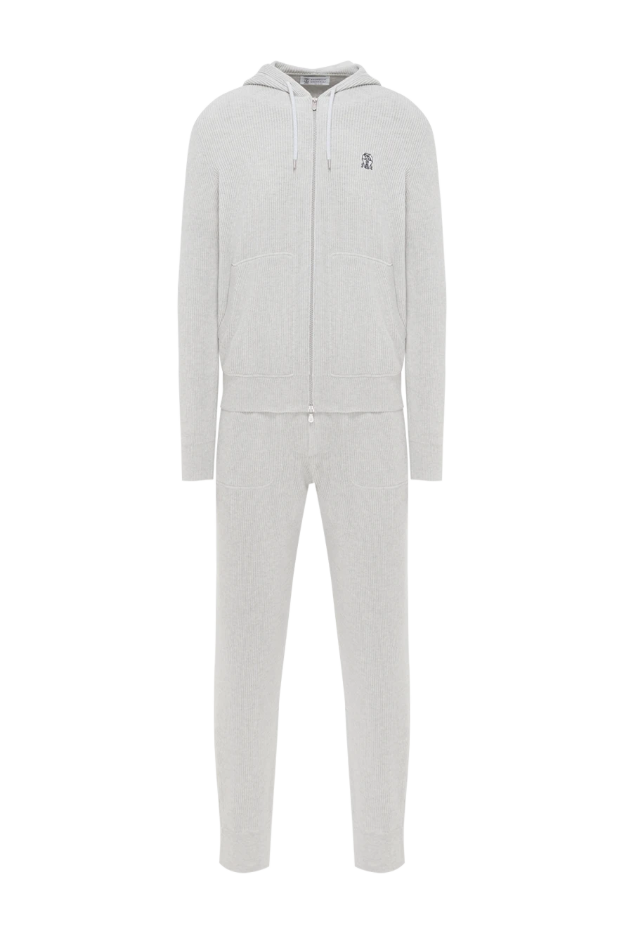 Brunello Cucinelli Спортивный костюм бежевый в рубчик с капюшоном - узор в рубчик . капюшон. 100% хлопок. молния. два боковых кармана. Страна производитель: Италия. Уход: специализированная чистка - фото 1