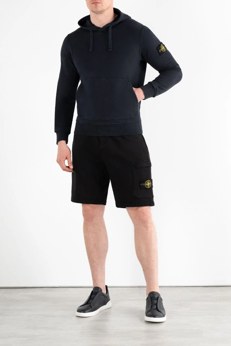 Stone Island худи из органического хлопкового флиса с капюшоном