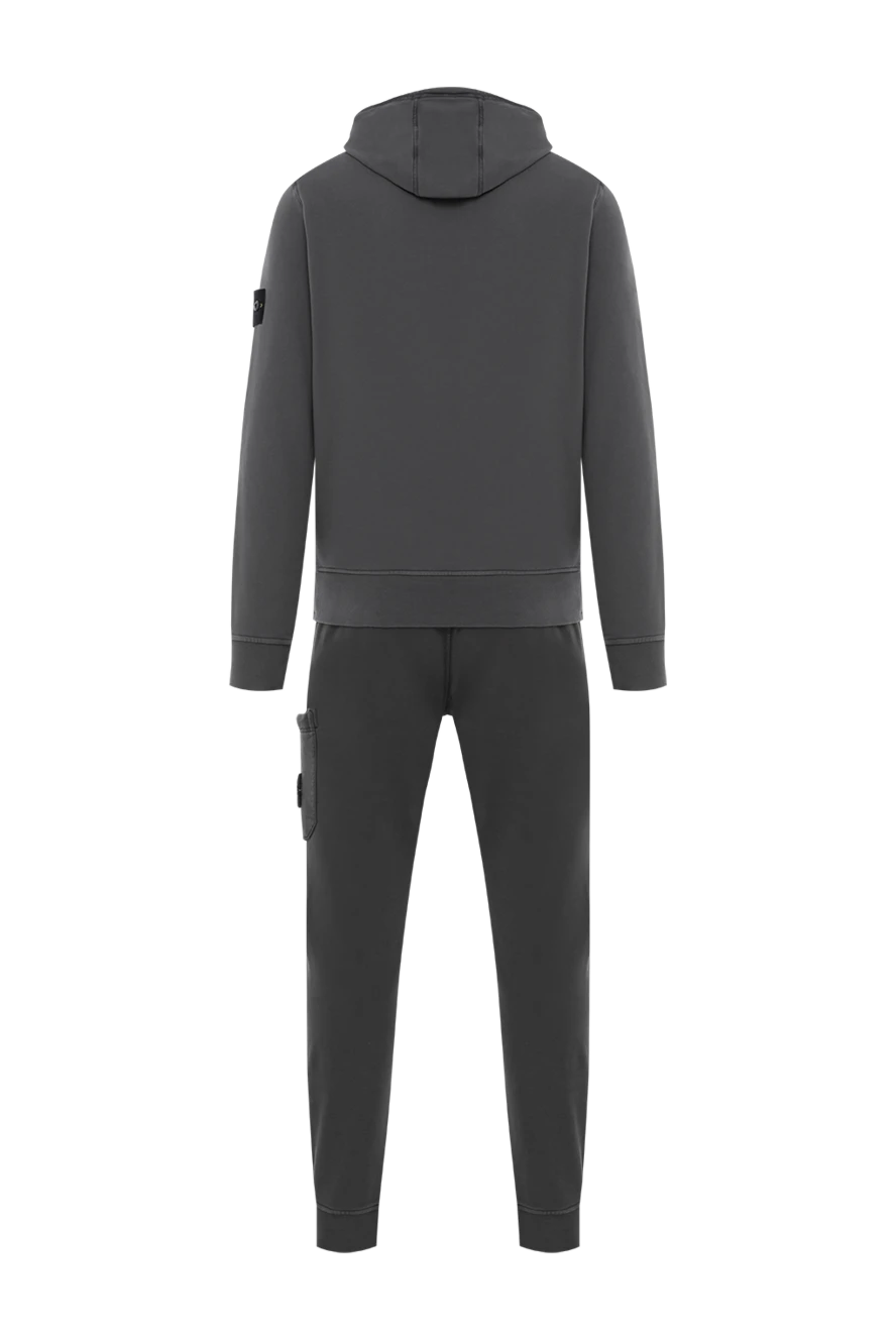 Stone Island проулочный костюм из хлопка черный с капюшоном и