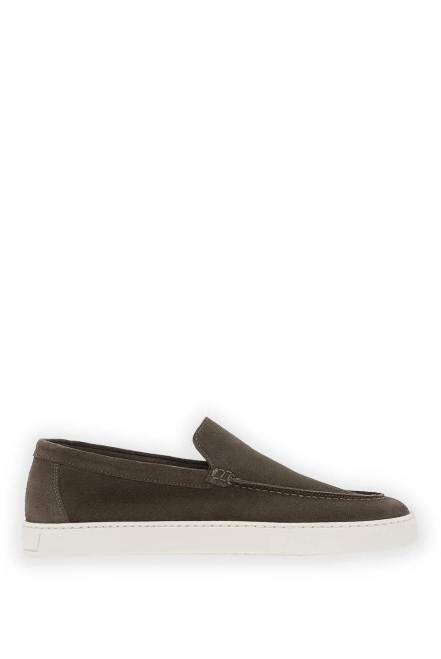 Barrett Чоловічі коричневі лофери із замші - контрастна підошва. 100% замша. Країна виробник: Італія. Догляд: спеціалізоване чищення - фото 1