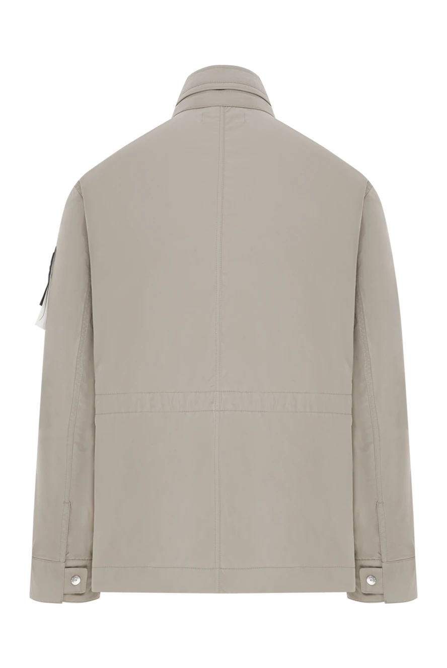 Stone Island куртка бежевая с капюшоном и ассиметричными карманами