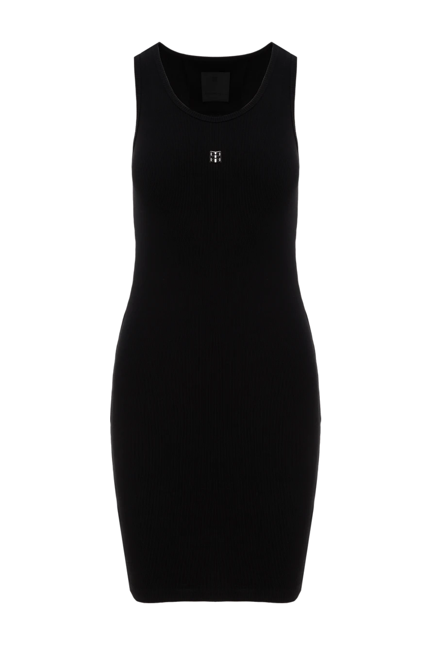 Givenchy Short Ribbed Cotton Tank Dress with 4G Trim Black - metal part 4G . 98% cotton, 2% elastane. Closure: zipper. Country of manufacture: Italy. Care: specialized cleaning - photo 1