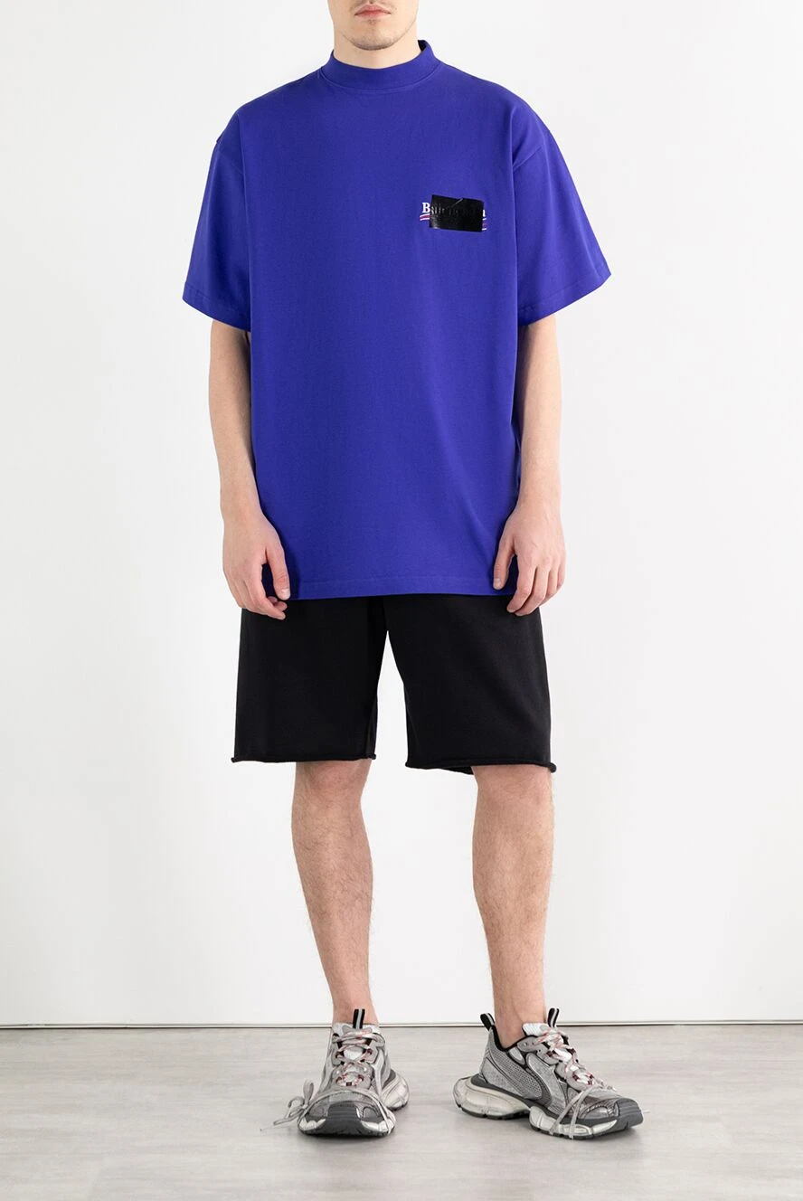 Balenciaga футболка с принтом кампании gaffer синяя мужская 187143