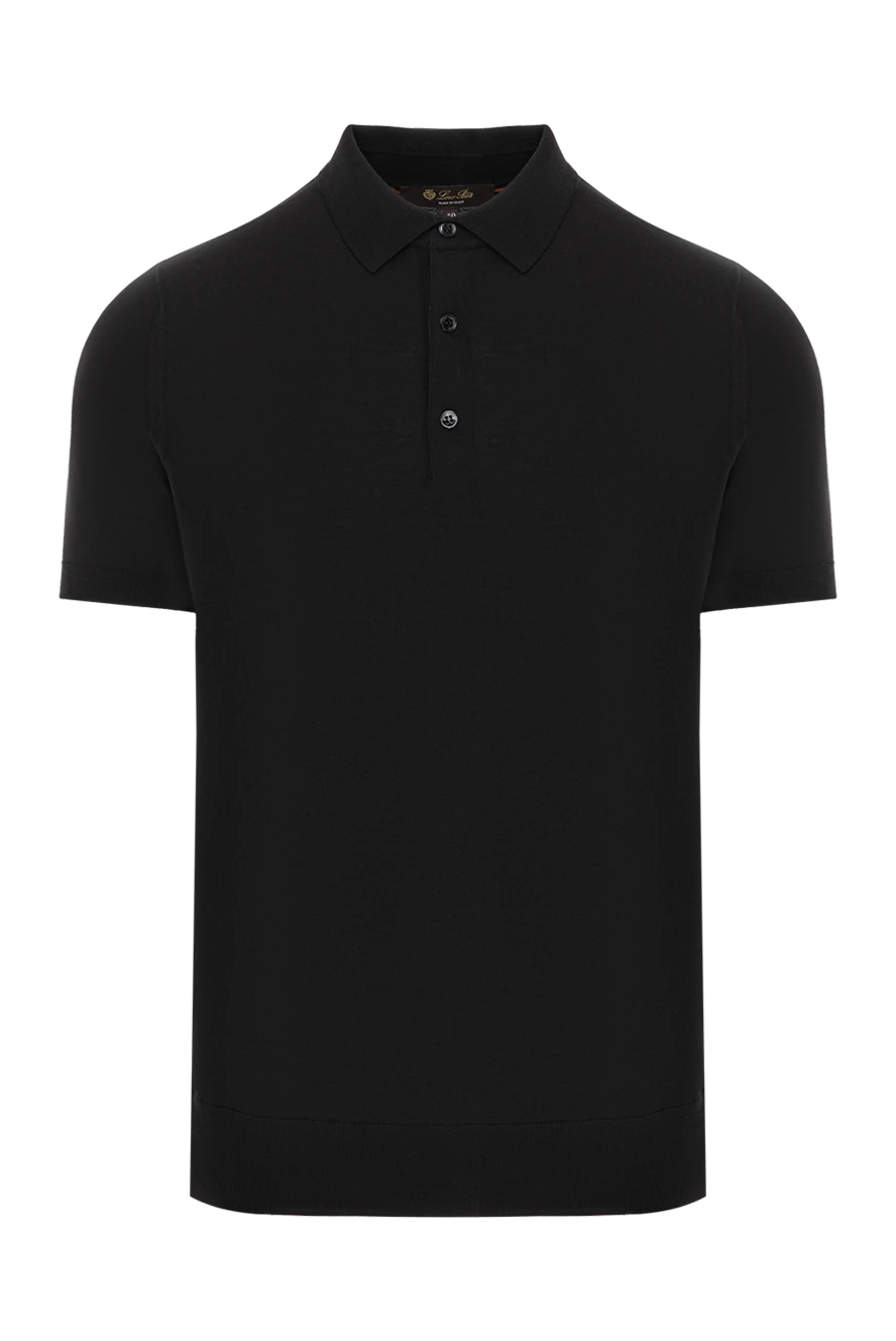 Loro Piana Рубашка поло Wish с короткими рукавами на пуговицах черного цвета - 100% шерсть. Цвет: черный. пуговицы. Страна производитель: Италия. Уход: специализированная чистка - фото 1