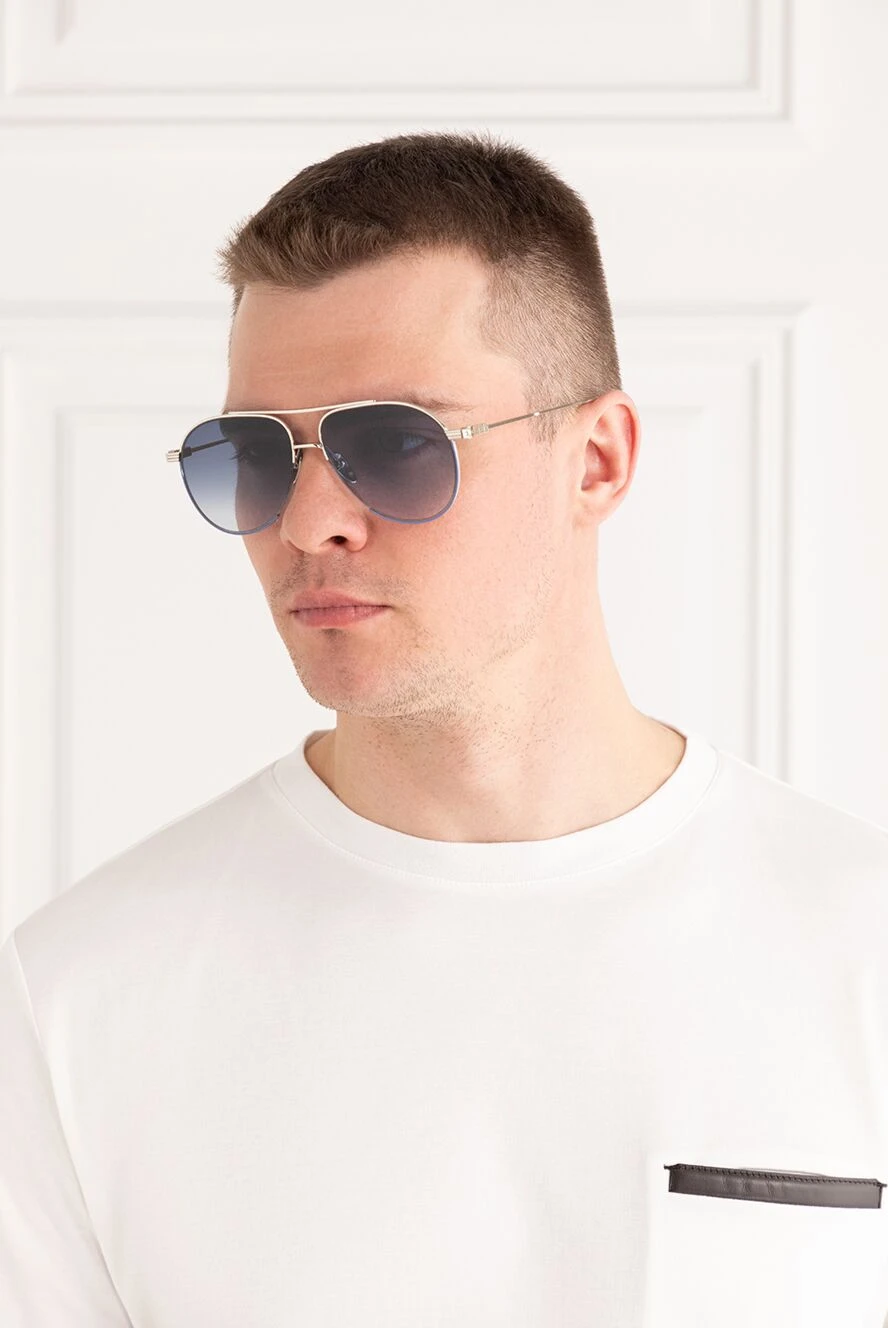 Chrome Hearts steppin blu aviator sunglasses with blue gradient