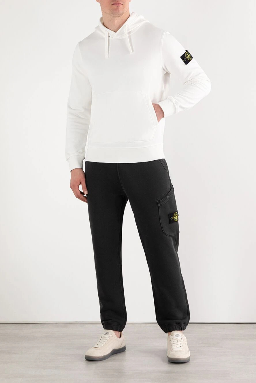 ホワイト（Lサイズ）Stone  Stone Island organic cotton fleece hoodie white 187544 — Men