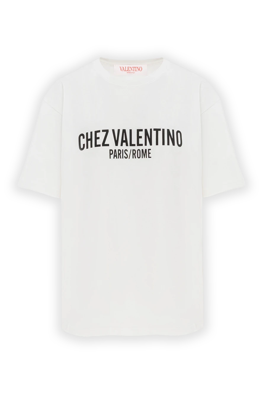 Valentino Футболка из хлопка с логотипом и ребристым воротником белая - логотип бренда. 100% хлопок. Страна производитель: Италия. Уход: специализированная чистка - фото 1