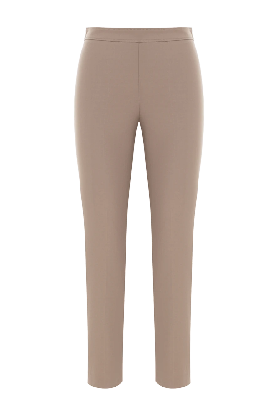 Brunello Cucinelli Штани High Waist Cigarette із твила з блискучими деталями - ланцюжок Моніль. 97% віскоза, 3% еластан. застібка на блискавку з металевими гачками та гудзиком. передні кишені, задні прорізні кишені. Країна виробник: Італія. Догляд: спеціалізоване чищення - фото 1