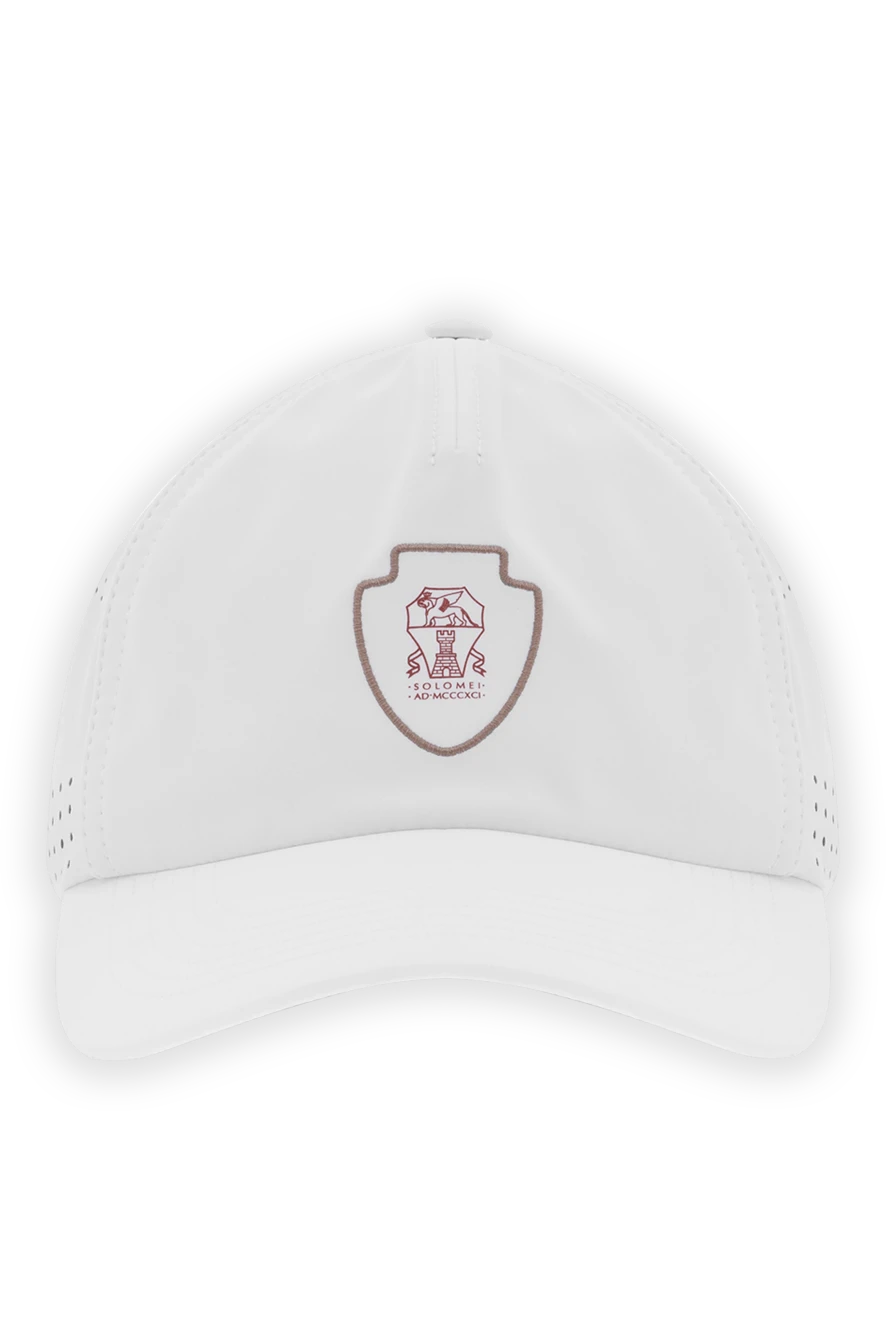 Brunello Cucinelli White Stretch Nylon Baseball Cap with Logo - logo. 85% nylon, 15% elastane. Country of manufacture: Italy. Care: specialized cleaning - photo 1