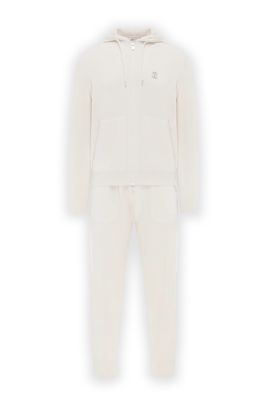 Brunello Cucinelli Спортивный костюм из хлопка белый с капюшоном - капюшон. 100% хлопок. молния. Страна производитель: Италия. Уход: специализированная чистка - фото 1