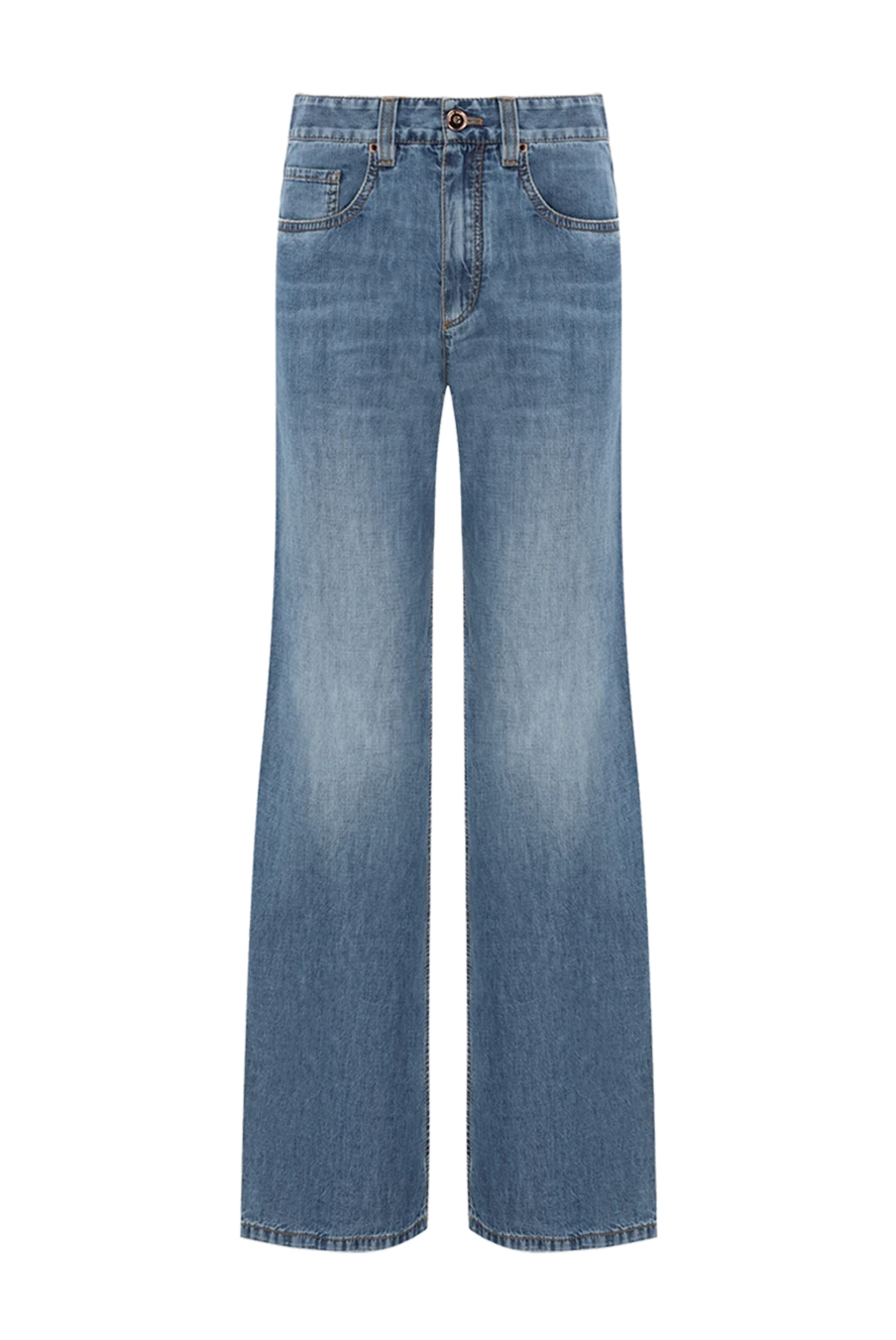 Brunello Cucinelli Джинсы Contemporary Loose из легкого денима женские - нашивка из кристаллов, жемчуга и канители. 100% хлопок. пуговица, застежка-молния с металлической кнопкой Двойная цепочка льва.. 5 классических карманов. Страна производитель: Италия. Уход: специализированная чистка - фото 1