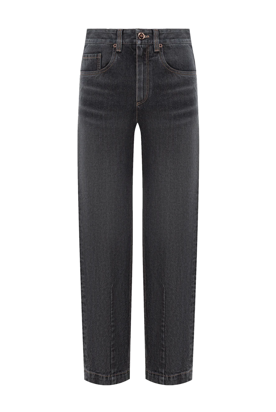 Brunello Cucinelli Штани Loose з деніму Authentic сірі жіночі - декоративні шви. 100% бавовна. гудзик, застібка-блискавка . 5 класичних кишень. Країна виробник: Італія. Догляд: спеціалізоване чищення - фото 1