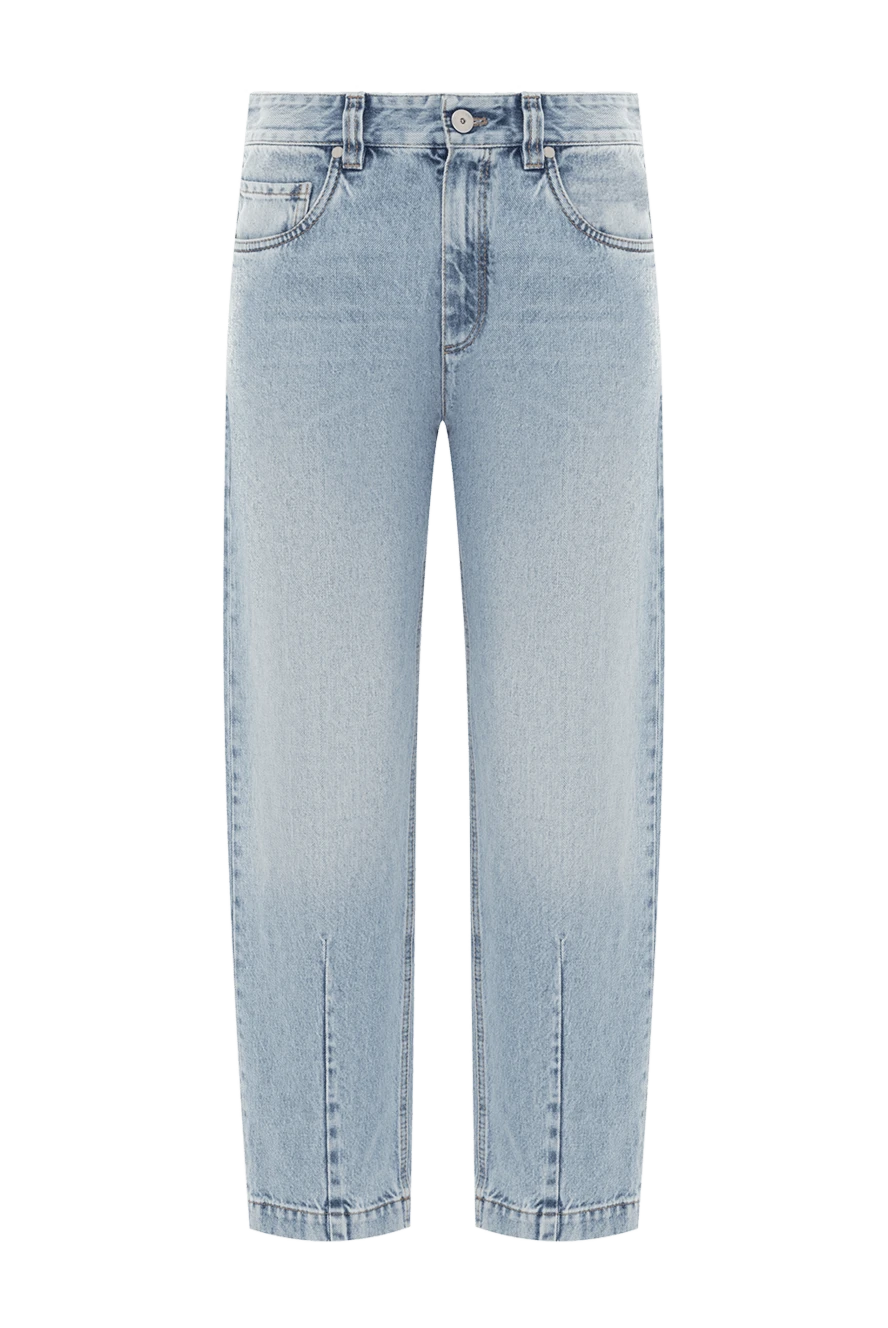 Brunello Cucinelli Брюки Loose з деніму Authentic блакитні жіночі - декоративні шви. 100% бавовна. гудзик, застібка-блискавка . 5 класичних кишень. Країна виробник: Італія. Догляд: спеціалізоване чищення - фото 1