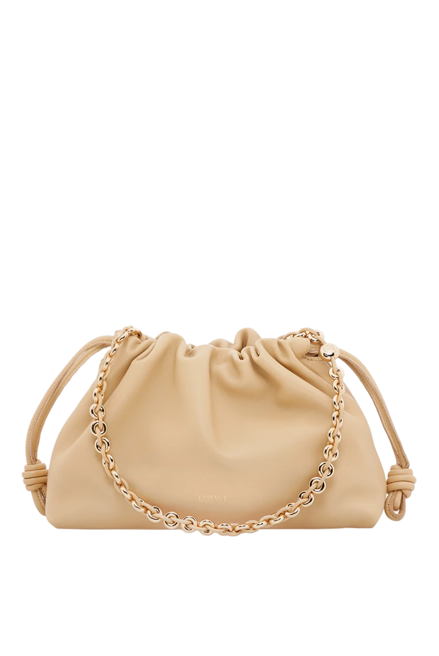 Loewe Flamenco Medium Soft Sheepskin Nappa Leather Bag Yellow - brand logo. 100% soft nappa sheepskin. Dimensions: 30 x 20x 10.5 cm. Strap length: removable and adjustable leather strap 59 / 82 - 142 cm. magnetic clasp. Country of manufacture: Italy. Care: specialized cleaning - photo 1