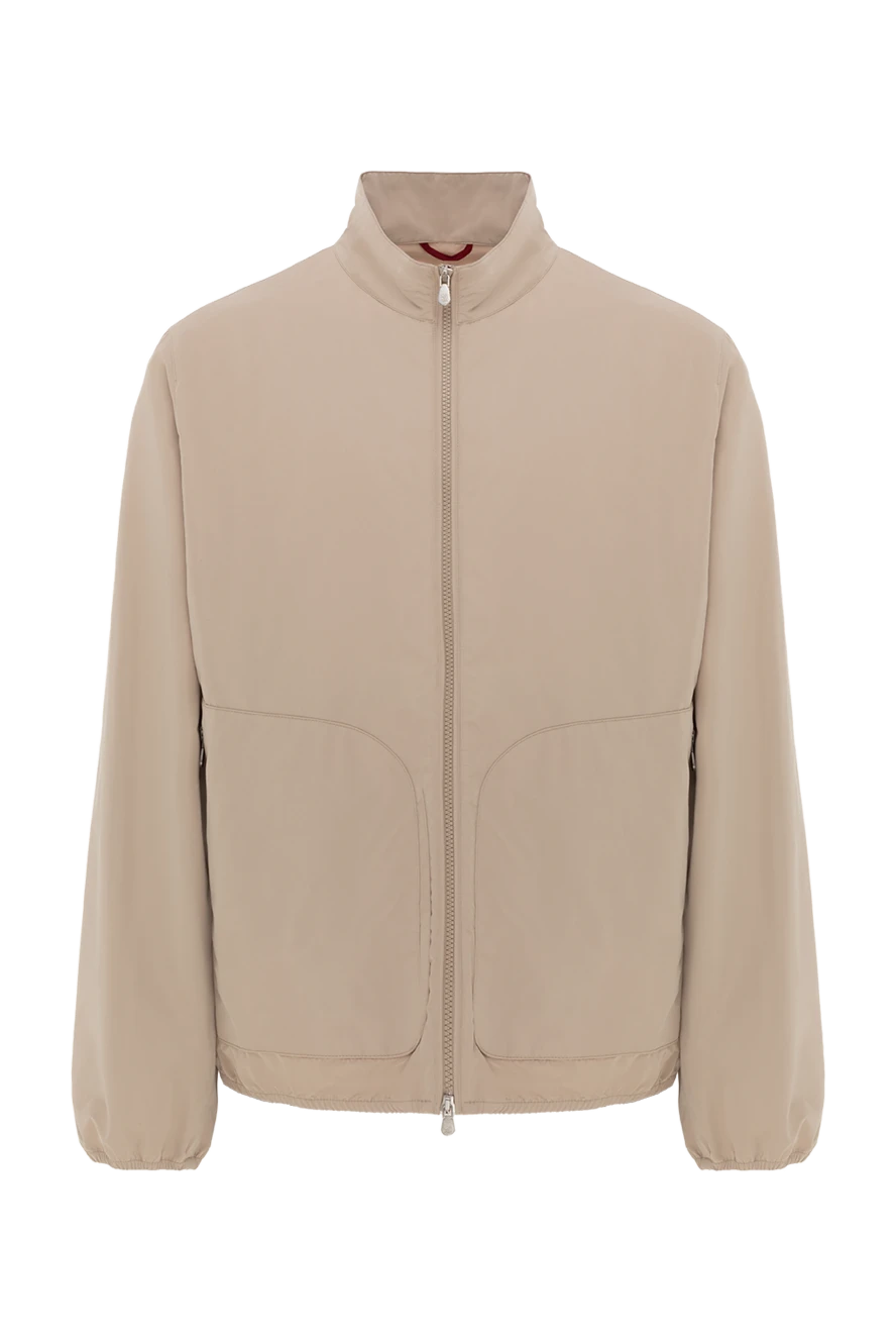Brunello Cucinelli Куртка короткая мужская с воротником стойкой бежевая - 70% полиэстер, 30% полиамид. два боковых кармана. молния. Страна производитель: Италия. Уход: специализированная чистка - фото 1