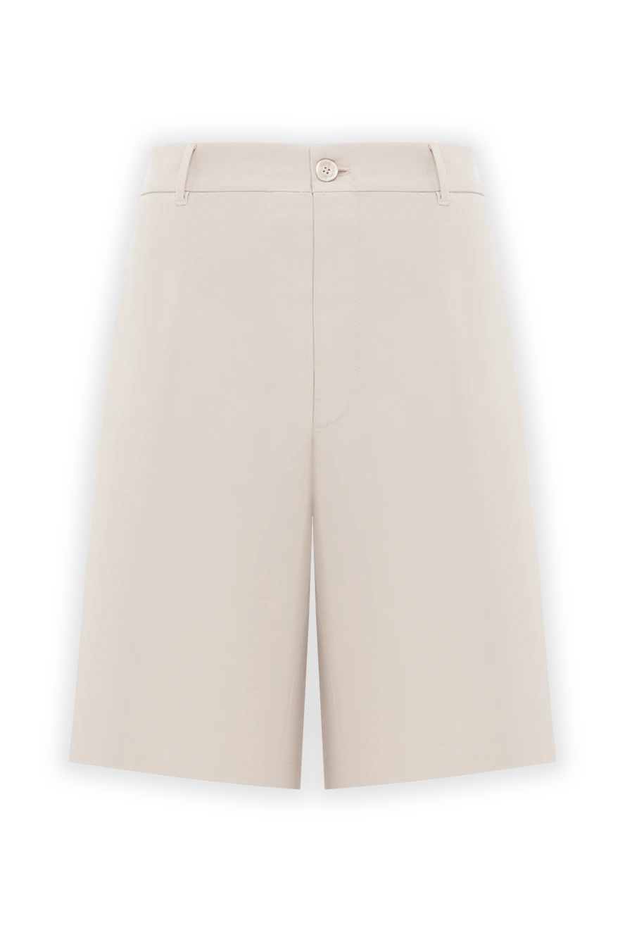 Brunello Cucinelli Men's Beige Cotton Bermuda Shorts - 100% cotton. button, zipper. two side, two back. Country of manufacture: Italy. Care: specialized cleaning - photo 1
