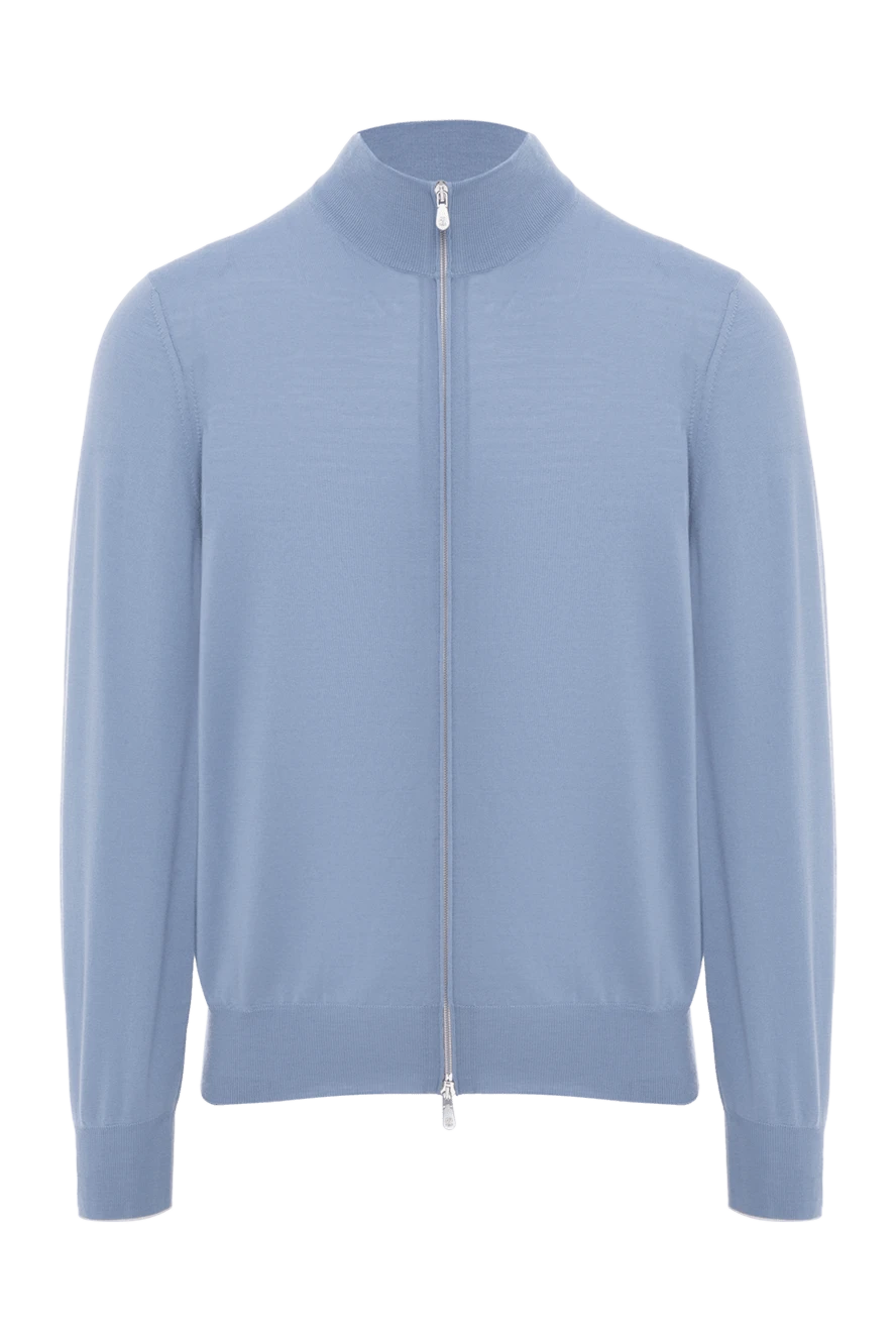Brunello Cucinelli Кашемировый кардиган на молнии голубой мужской - 100% кашемир. молния. два боковых кармана. Страна производитель: Италия. Уход: специализированная чистка - фото 1