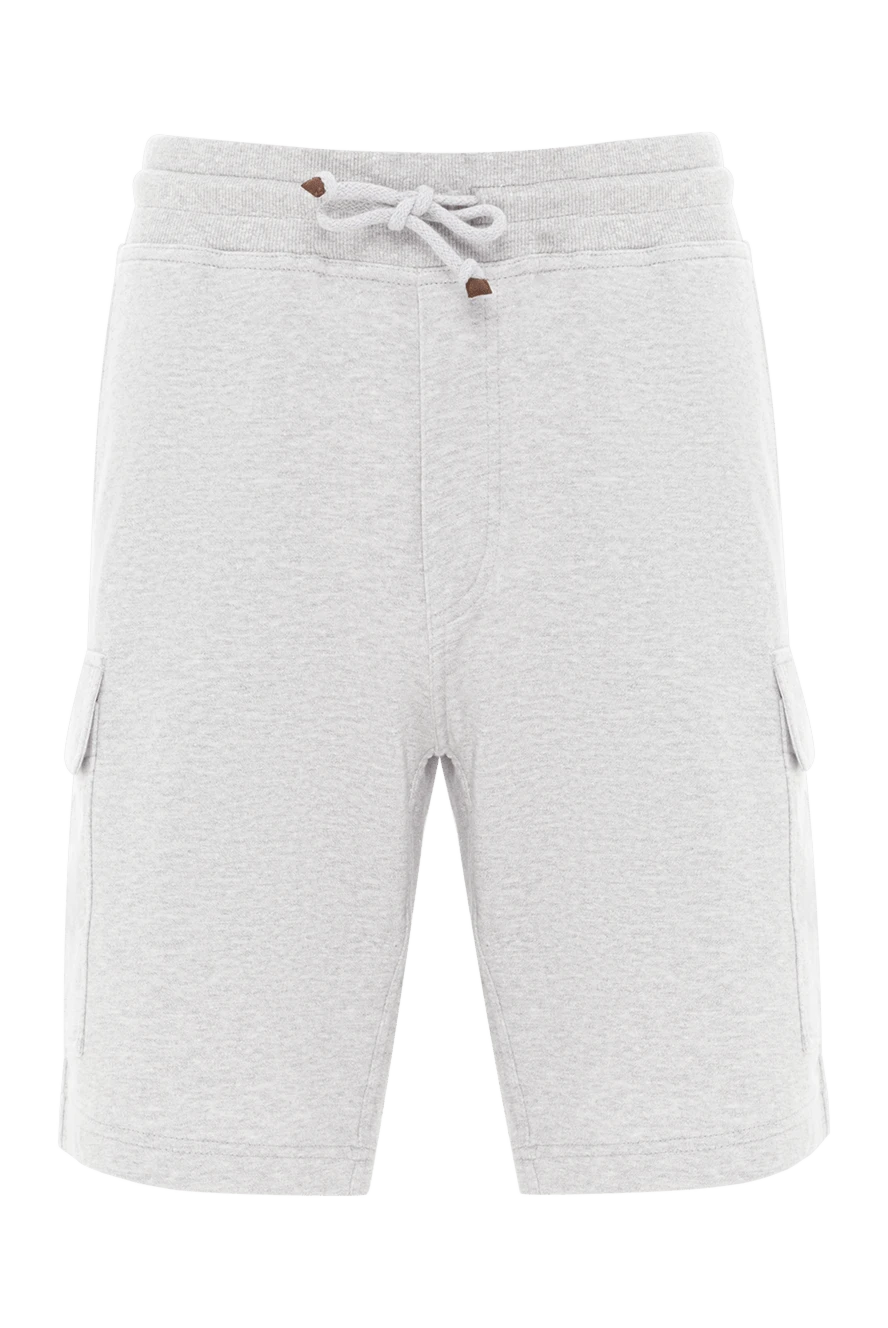 Brunello Cucinelli Cotton and linen bermuda shorts with cargo pockets gray - 58% cotton, 42% linen. zipper, tie. two slit pockets on the sides, two patch pockets on the sides, two pockets with flaps on the back. Country of manufacture: Italy. Care: specialized cleaning - photo 1