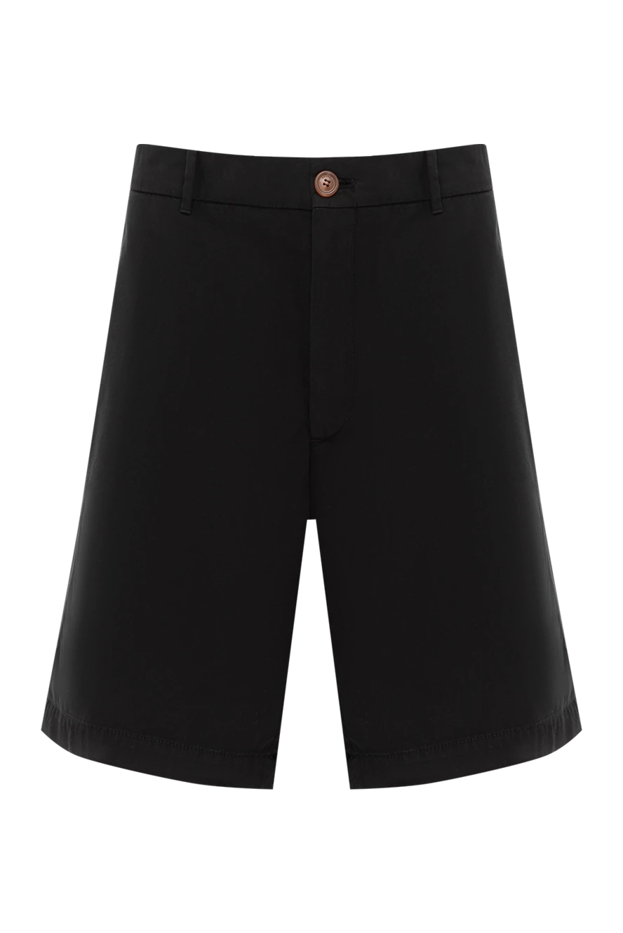 Brunello Cucinelli Black men's cotton bermuda shorts - 100% cotton. button, zipper. two side, two back. Country of manufacture: Italy. Care: specialized cleaning - photo 1