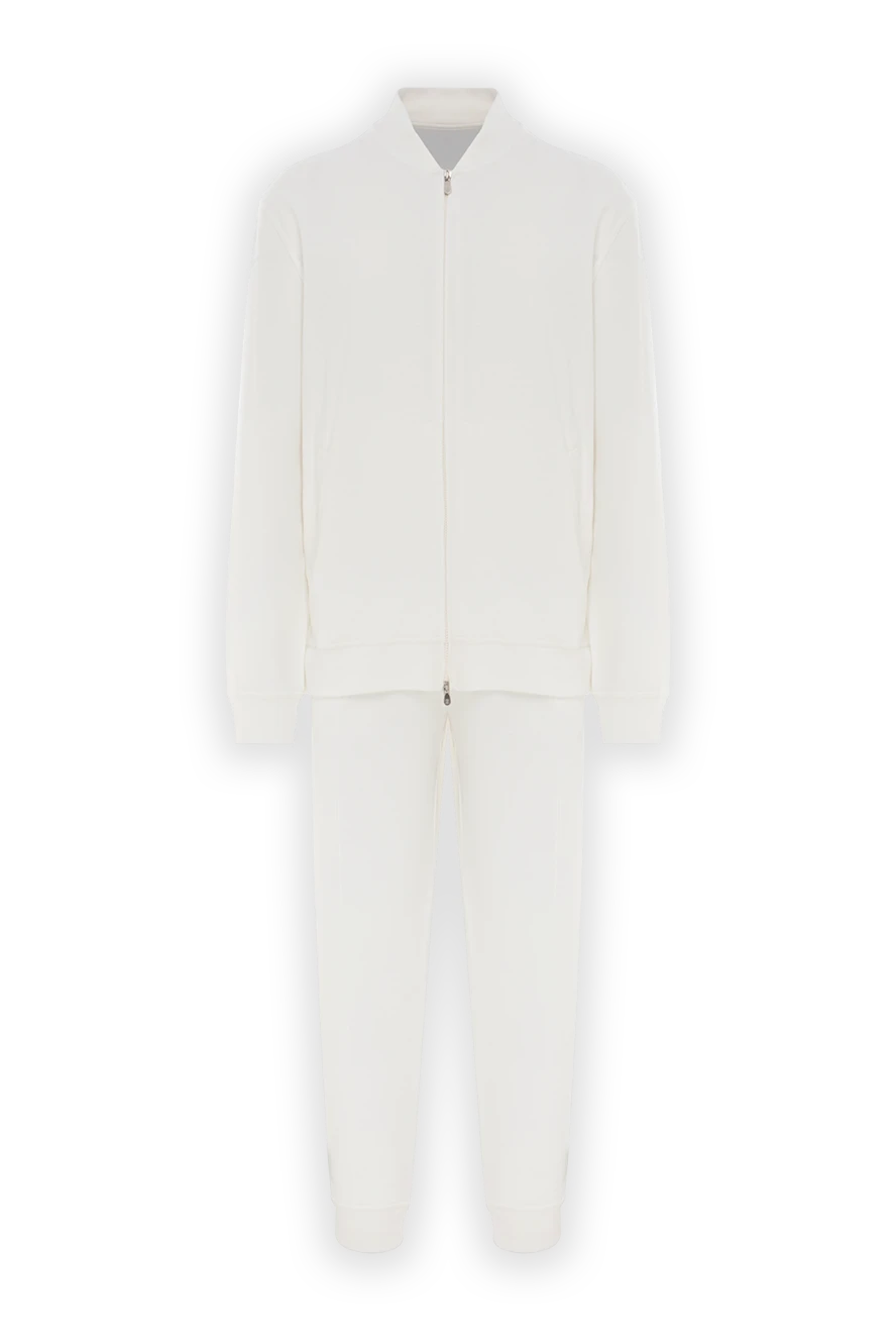 Brunello Cucinelli White cotton tracksuit with zip - 93% cotton, 7% polyamide. zipper. two side pockets. Country of manufacture: Italy. Care: specialized cleaning - photo 1