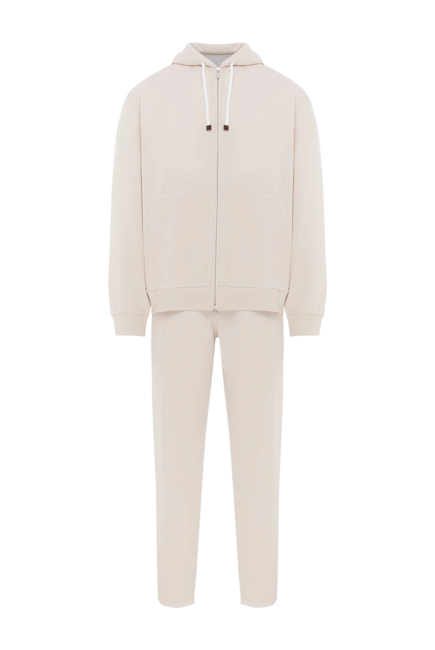 Brunello Cucinelli Бежевий спортивний костюм з бавовни з капюшоном. - капюшон. 93% бавовна, 7% поліамід. блискавка, куліска. дві бічні кишені. Країна виробник: Італія. Догляд: спеціалізоване чищення - фото 1