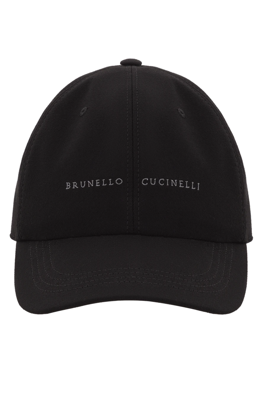 Brunello Cucinelli Кепка-бейсболка из хлопкового габардина с логотипом черная - логотип бренда. 100% хлопок. Страна производитель: Италия. Уход: специализированная чистка - фото 1
