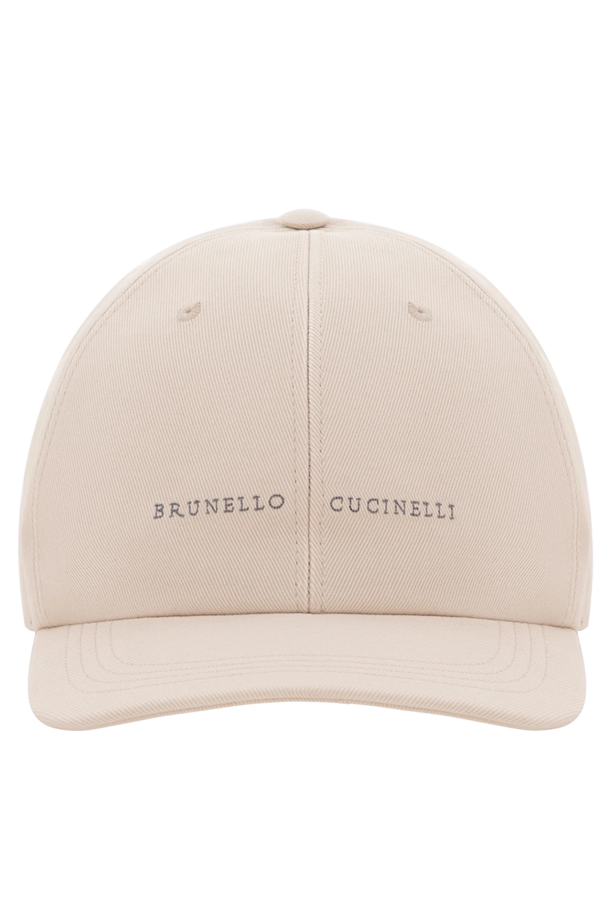 Brunello Cucinelli Кепка-бейсболка из хлопкового габардина с логотипом белая - логотип бренда. 100% хлопок. Страна производитель: Италия. Уход: специализированная чистка - фото 1