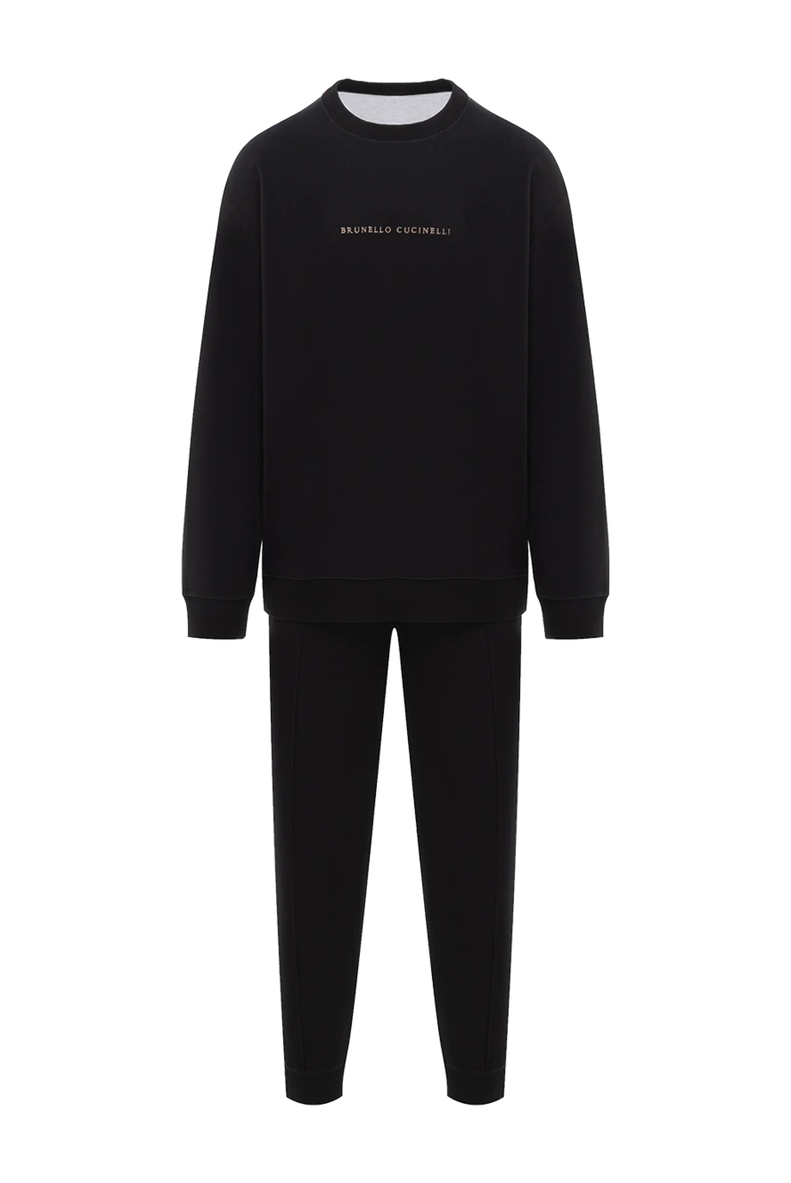 Brunello Cucinelli Чоловічий спортивний костюм чорний бавовняний з логотипом - 93% бавовна, 7% поліамід. Країна виробник: Італія. Догляд: спеціалізоване чищення - фото 1