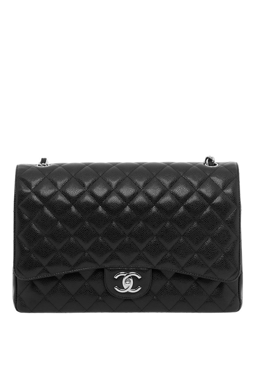 Chanel Классическая сумка через плечо с двойным клапаном из зернистой кожи - переплетенный логотип CC. 100% натуральная кожа. Длина ремня: плечевой ремень из кожи и цепочного звена. накладной карман сзади. застежка-поворотный замок. Страна производитель: Франция. Уход: специализированная чистка - фото 1