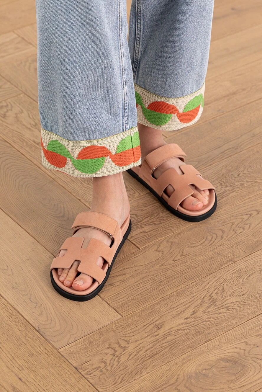 Hermes техно-сандалии chypre из замши с анатомической резиновой