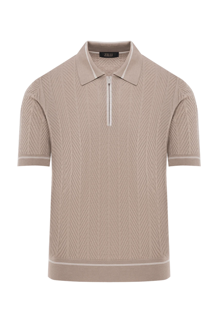 Zilli Поло на блискавці бежевого кольору з шовку зі вставками зі шкіри крокодила - вставки зі шкіри крокодила . 100% шовк, шкіра крокодила. блискавка. Країна виробник: Італія. Догляд: спеціалізоване чищення - фото 1