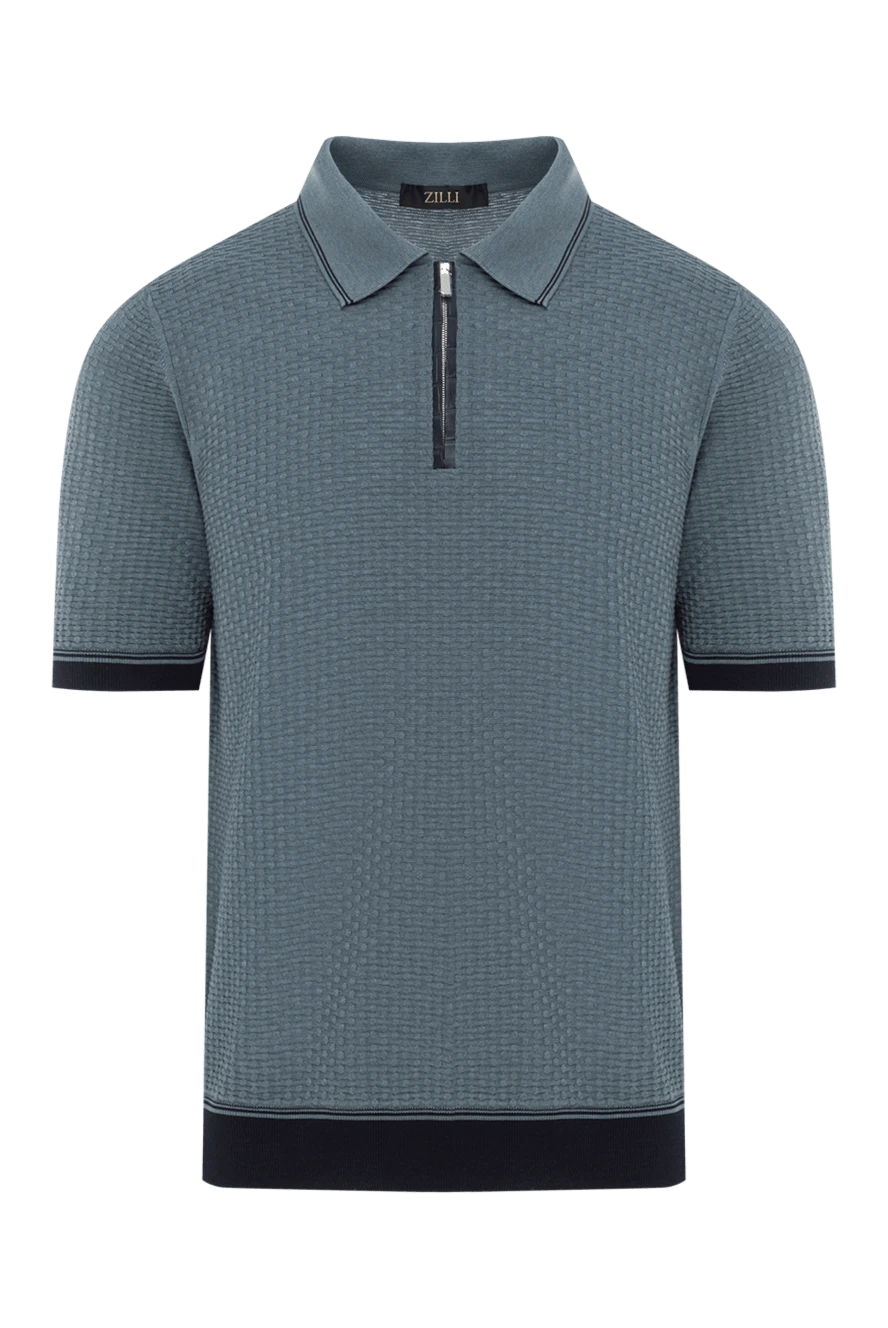 Zilli Поло на блискавці сірого кольору з шовку зі вставками зі шкіри крокодила - вставки зі шкіри крокодила . 100% шовк, шкіра крокодила. блискавка. Країна виробник: Італія. Догляд: спеціалізоване чищення - фото 1