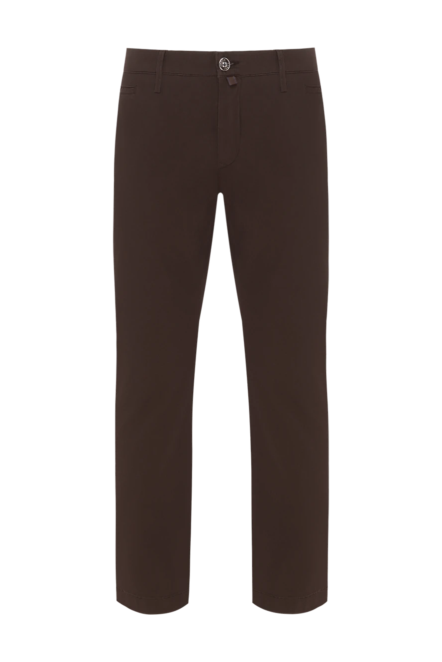 Jacob Cohen Men's Brown Stretch Cotton Chinos - brand logo. 97% cotton 3% elastane. button, zipper. Pockets, two side pockets, two back pockets. Country of manufacture: Italy. Care: specialized cleaning - photo 1