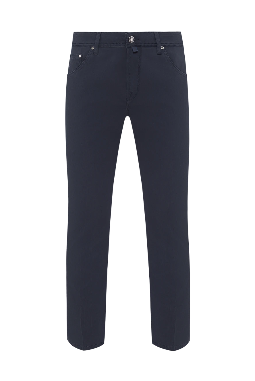 Jacob Cohen Dark blue men's tapered jeans - brand logo. . 67% cotton, 30% lyocell, 3% elastane. button, zipper. five pockets. Country of manufacture: Italy. Care: specialized cleaning - photo 1