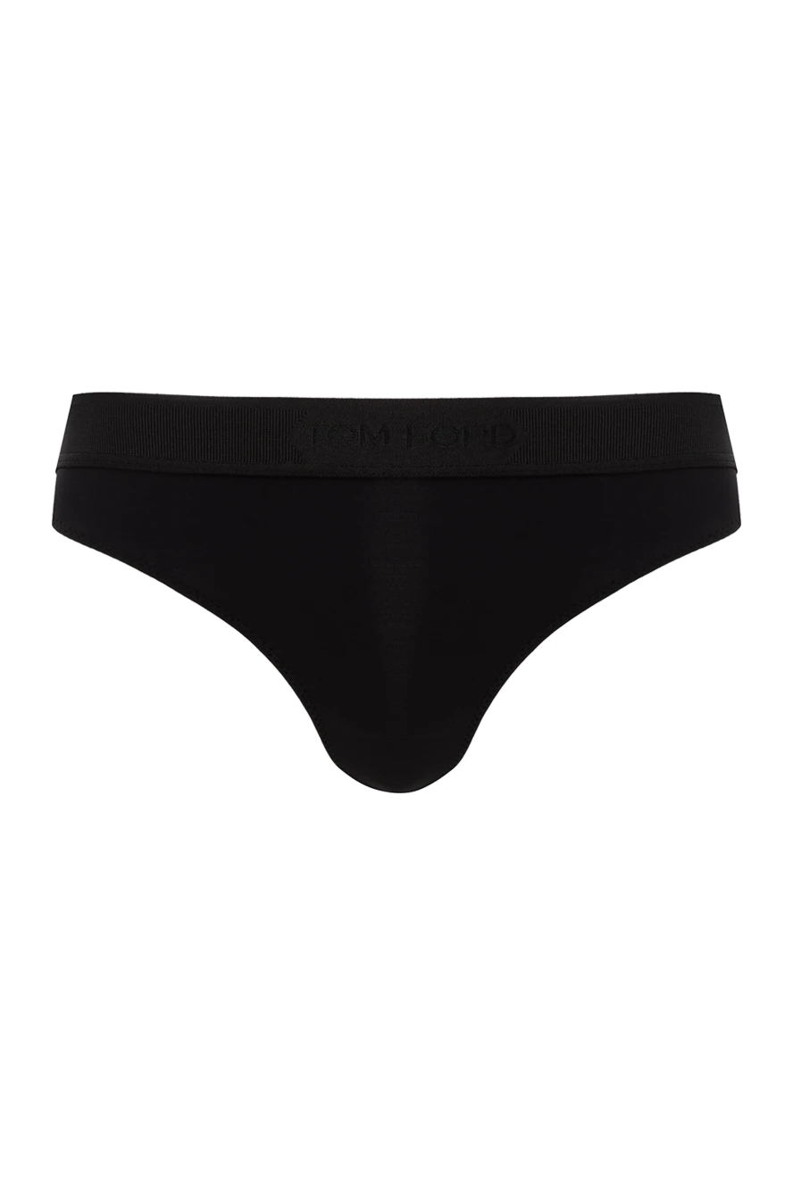 Tom Ford Фирменные стринги из модала с логотипом черные - резинка с этикеткой Tom Ford Jacqard. 97% модал, 3% эластан. Страна производитель: Италия. Уход: специализированная чистка - фото 1