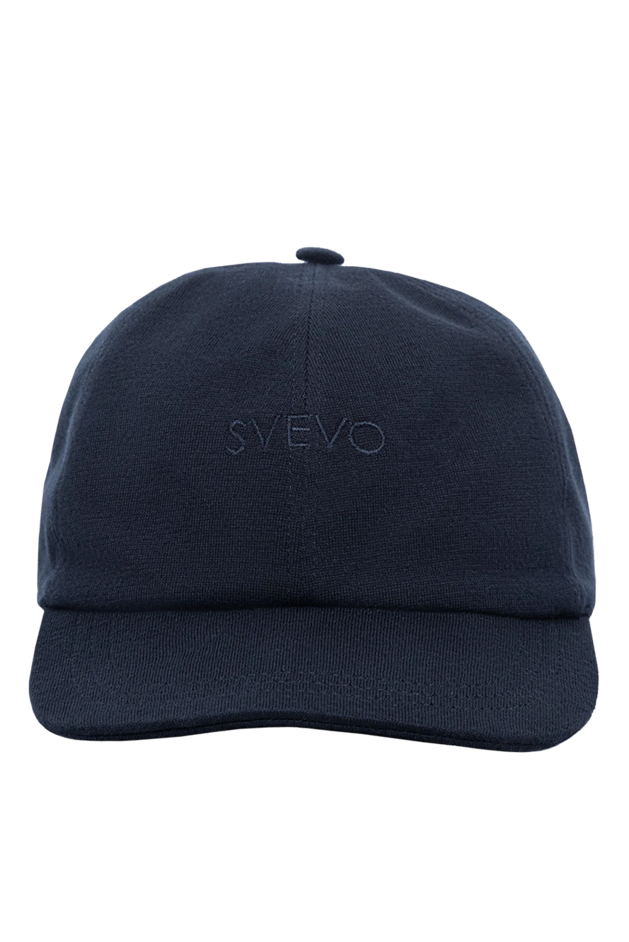 Svevo Темно-синяя бейсболка с вышитым логотипом мужская - вышитый логотип бренда. 100% хлопок. Страна производитель: Италия. Уход: специализированная чистка - фото 1